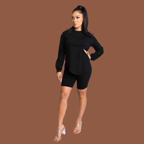 long sleeve short set